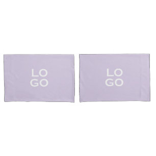 Business or Company Custom Logo on Lavender Pillowcase