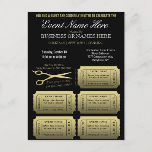 Business or Corporate w/Raffle Invitation Postcard