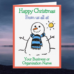 Business or Organisation Snowman Design Christmas Card