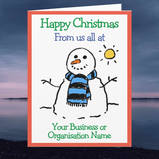 Business or Organisation Snowman Design Christmas Card (Creator Uploaded)