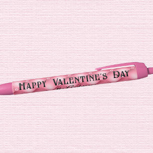Business or Personal Name   Tufted Pink Black Ink Pen