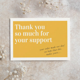 BUSINESS ORDER INSERT chic thank you amber yellow Card