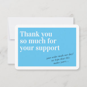 BUSINESS ORDER INSERT chic thank you aqua blue Card