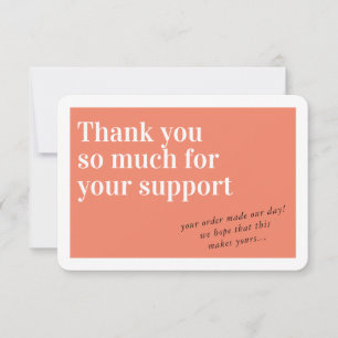 BUSINESS ORDER INSERT chic thank you orange Card