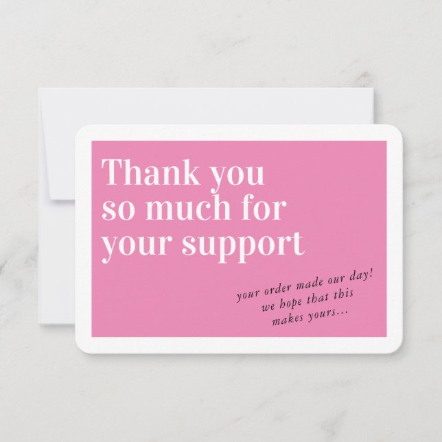 BUSINESS ORDER INSERT chic thank you pink (Front)