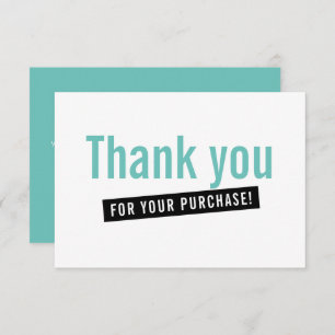 BUSINESS ORDER INSERT modern thank you mint black