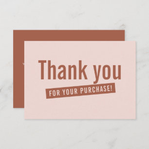 BUSINESS ORDER INSERT modern thank you pink clay