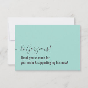 BUSINESS ORDER THANK YOU modern insert mint grey