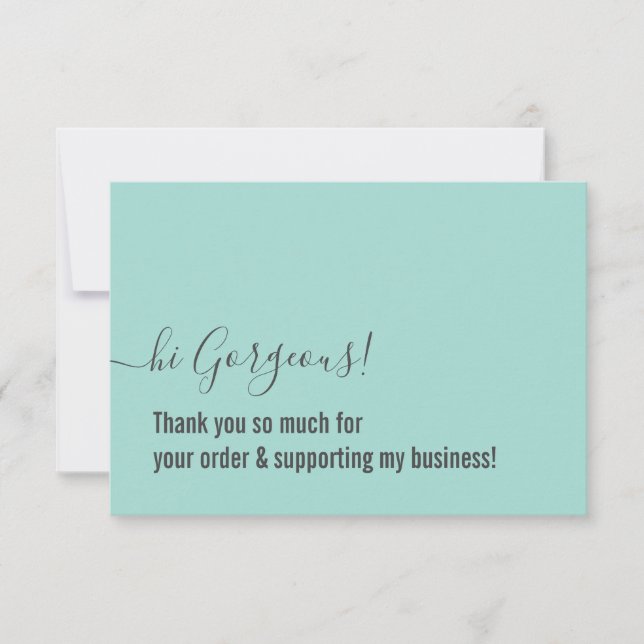 BUSINESS ORDER THANK YOU modern insert mint grey Card (Front)