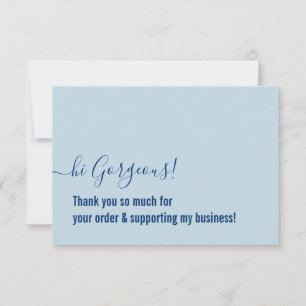 BUSINESS ORDER THANK YOU modern insert pale blue Card