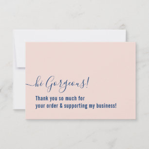 BUSINESS ORDER THANK YOU modern insert pink blue Card