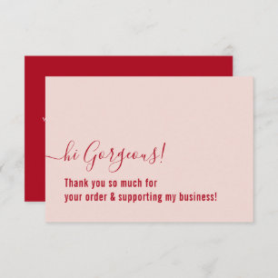 BUSINESS ORDER THANK YOU modern insert pink red