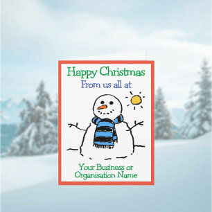 Business Organisation Snowman Company Christmas  Card