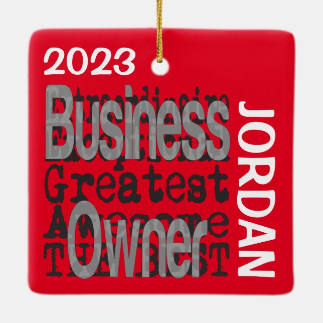 Business Owner Extraordinaire CUSTOM Ceramic Ornament (Back)