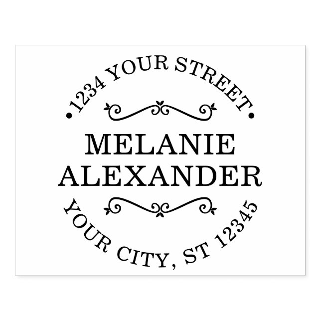 Business Packaging Name Return Address Monogram Rubber Stamp (Imprint)