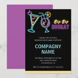 Business party invite Cocktail Neon Glow