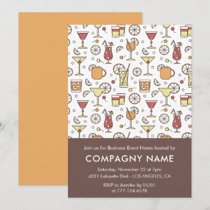 Business party invite Cocktail Pattern 