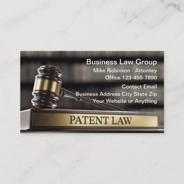Business Patent Law Attorney  Business Card (Front)