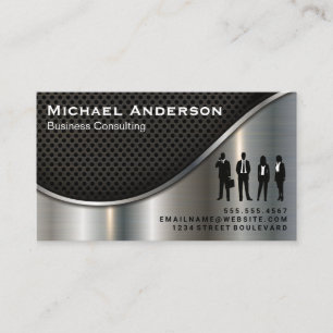 Business People Metallic silver Black Mesh Card