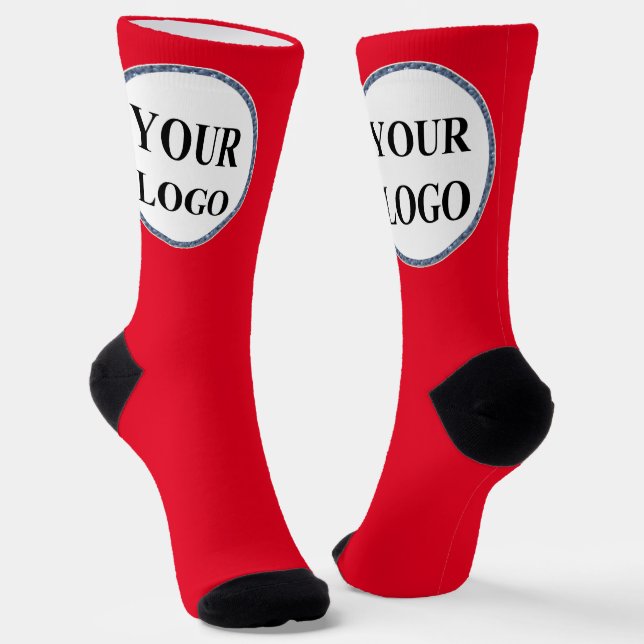 Business Personalised Men Gifts Template LOGO Socks (Angled)