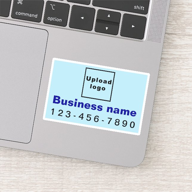 Business Phone Number, Light Blue Rectangle Vinyl (Detail)