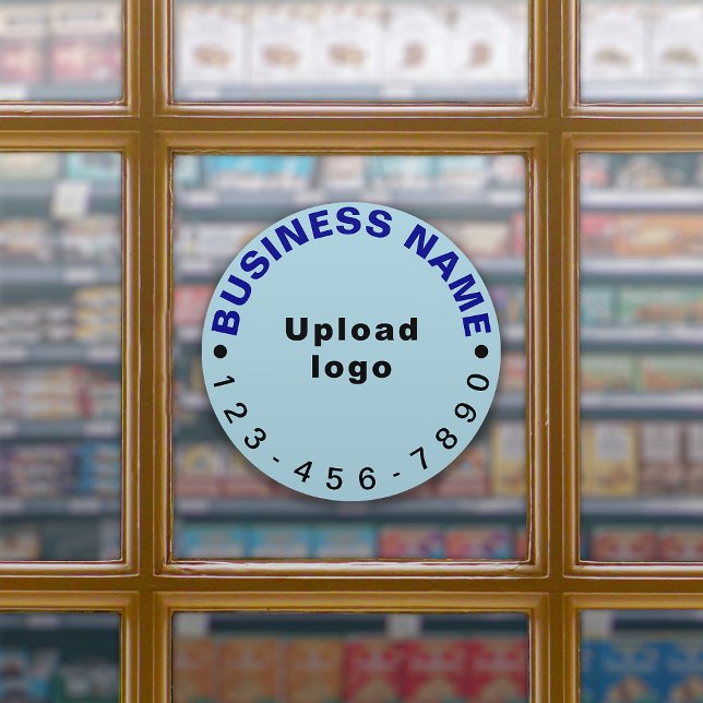 Business Phone Number Light Blue Round Large Vinyl (Creator Uploaded)