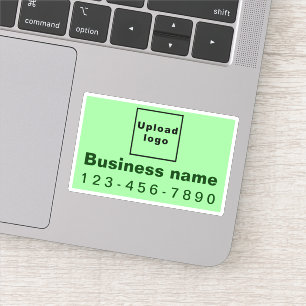 Business Phone Number, Light Green Rectangle Vinyl