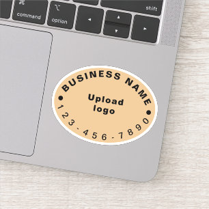 Business Phone Number on Light Brown Oval Vinyl