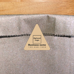 Business Phone Number on Light Brown Triangle Sticker