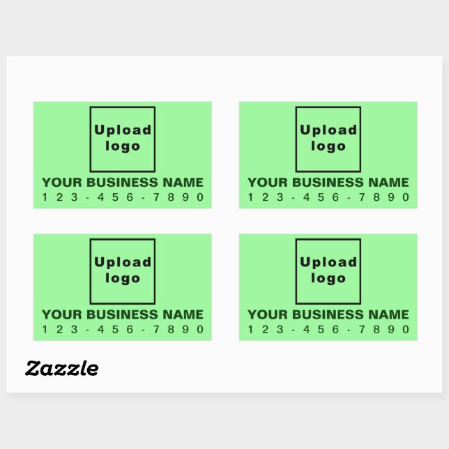 Business Phone Number on Light Green Rectangular Sticker (Sheet)