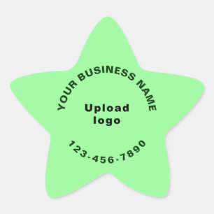 Business Phone Number on Light Green Star Sticker