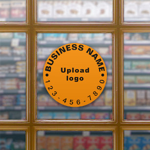 Business Phone Number on Orange Large Round Vinyl