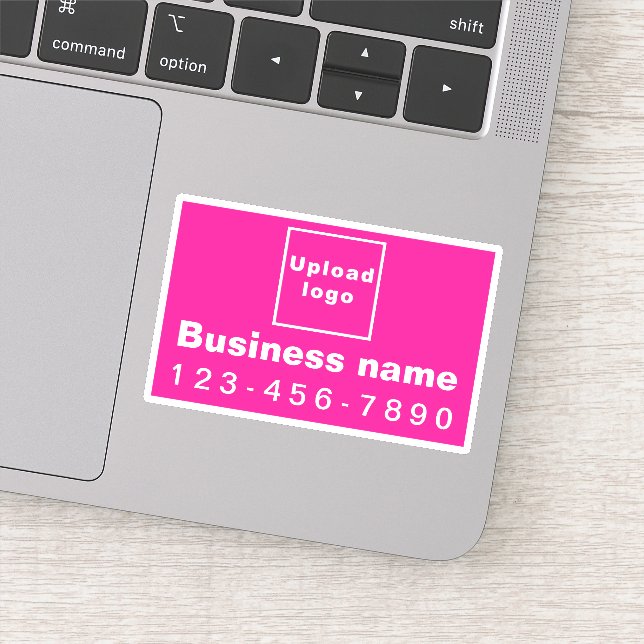 Business Phone Number on Pink Rectangle Vinyl (Detail)