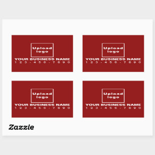 Business Phone Number on Red Rectangle Sticker