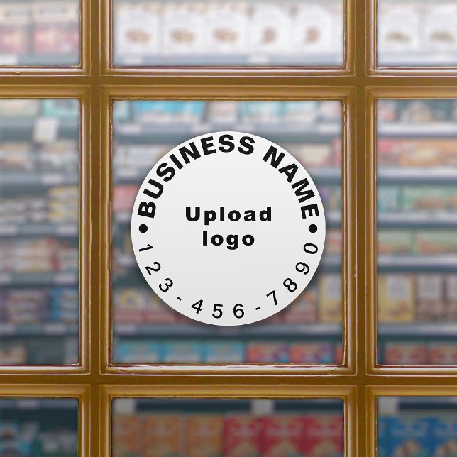 Business Phone Number on White Large Round Vinyl (Creator Uploaded)