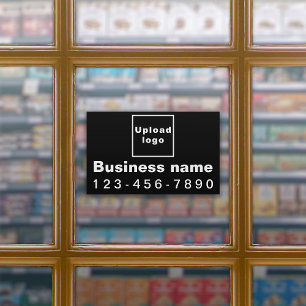 Business Phone On Black Rectangle Large Vinyl