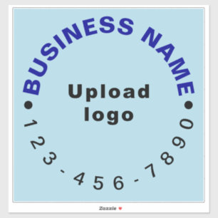 Business Phone on Light Blue Large Square Vinyl