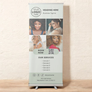 Business Photo Book Appointment QR Code Retractable Banner