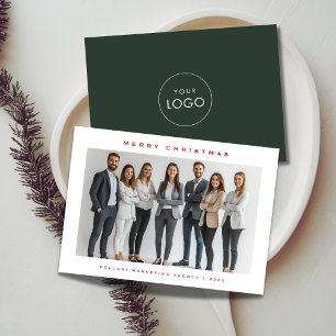 Business Photo Company Christmas Cards With logo