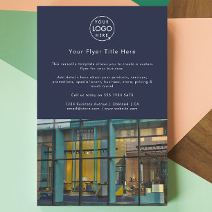 Business Photo Flyer Navy Blue Marketing Flyers