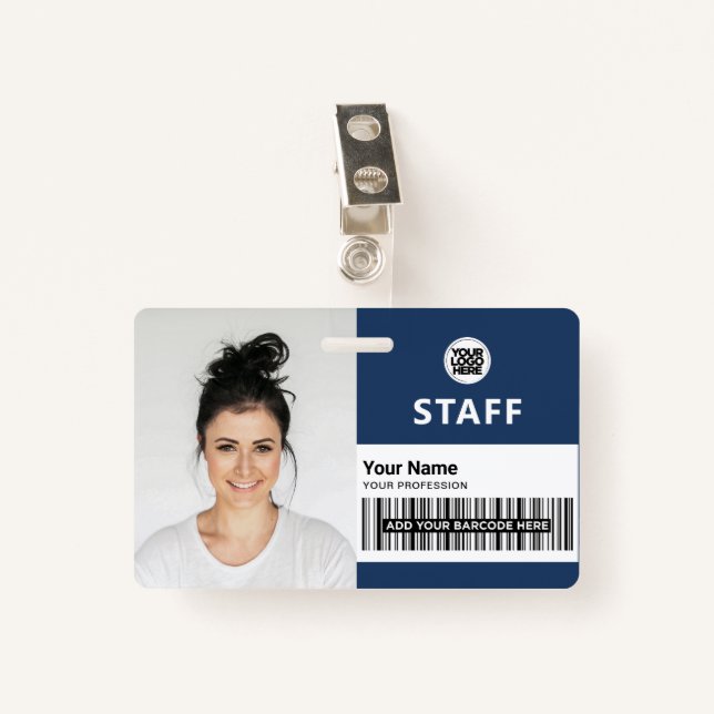 Business Photo ID Staff ID ID Badge (Front with Clip)