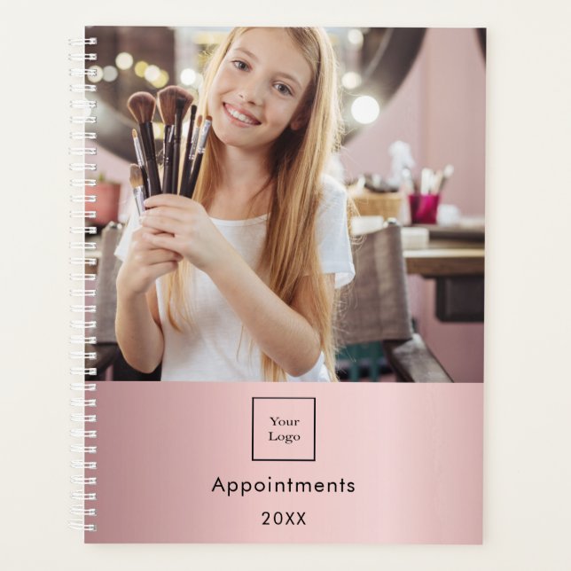 Business photo logo blush pink 2026 planner (Front)