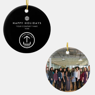 Business Photo Logo Christmas Snowflake Gift Ceramic Tree Decoration
