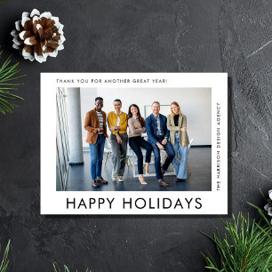 Business Photo Logo QR Code Corporate Christmas Holiday Postcard