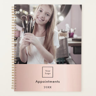 Business photo logo rose gold makeup artist 2025 planner