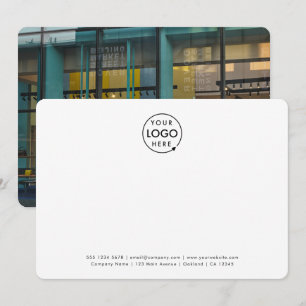 Business Photo Professional Logo White Minimalist Card