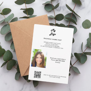 Business photo qr code beauty spa makup hair card