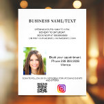 Business photo qr code instagram beauty makeup flyer<br><div class="desc">Personalise and add your name,  address,  your text,  photo,  your own QR code to your instagram account. White background,  black text.</div>