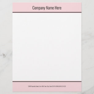 Business Pink and White Company Name Contact Info. Custom Letterhead