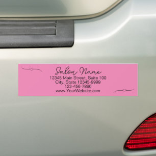 Business Pink & Black Name Handwritten Script Bumper Sticker